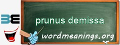 WordMeaning blackboard for prunus demissa